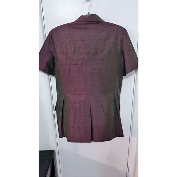 Antonio D'errico Women's Collared Button Front Short Sleeve Purple Top Size L - Picture 5 of 10